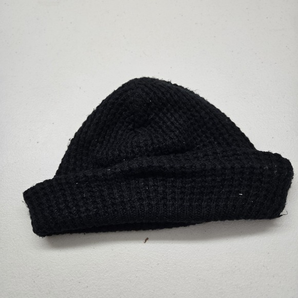 Cotton On Men Beanie ONE SIZE Black Knit Foldover Acrylic - Picture 4 of 8